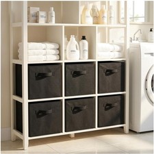 Foldable Fabric Drawer Organizer, 2 Pack Black