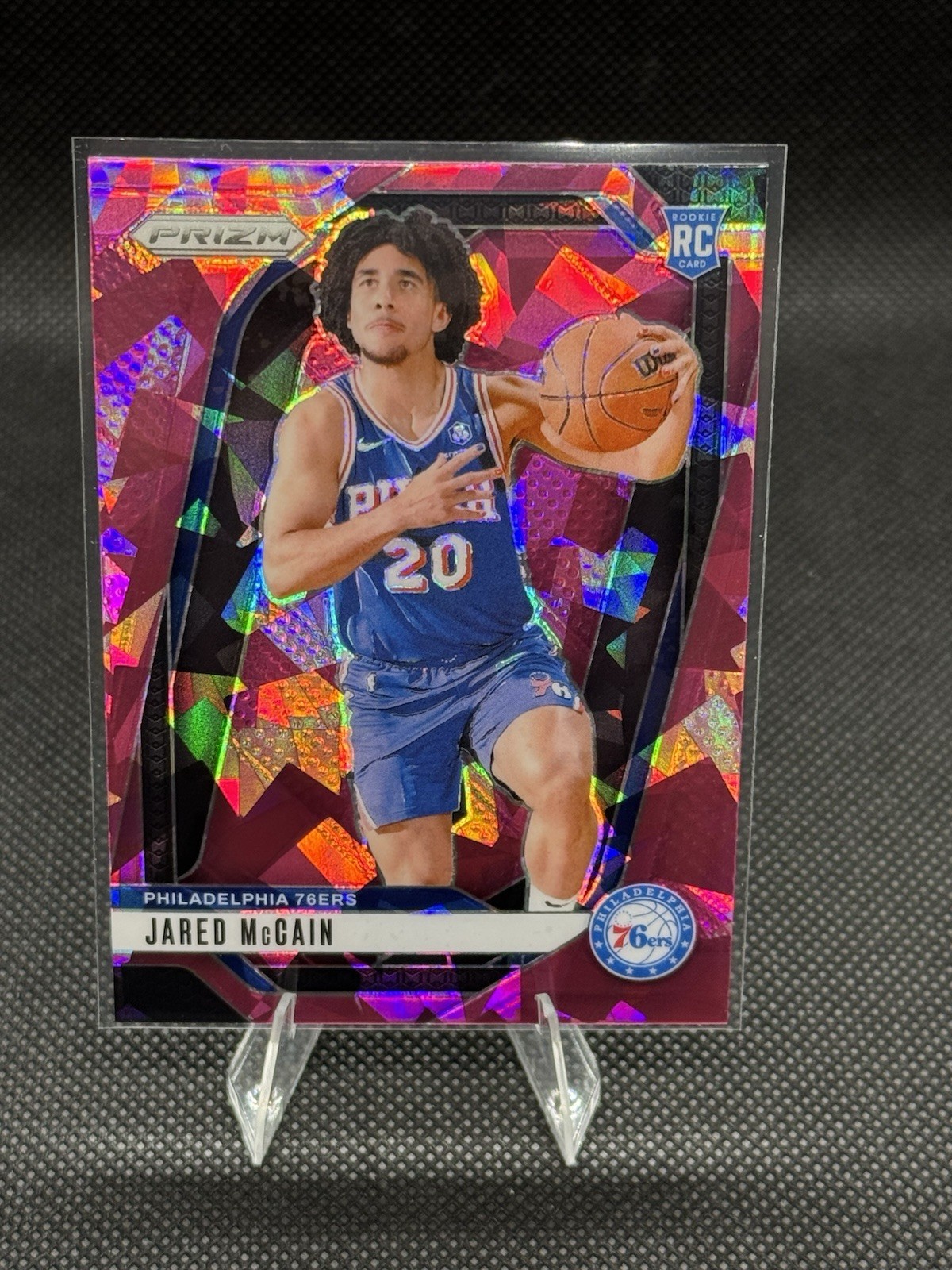 2024-25 Panini Prizm - Jared McCain #222 Pink Ice Prizm (RC) Philadelphia 76ers 