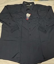 Mens 19.0/19.5/, 32/33, Navy Long Sleeve Flying Cross Uniform Shirt, NWT