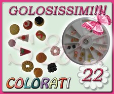 RUOTA DI DECORAZIONI IN FIMO PER RICOSTRUZIONE UNGHIE NAIL ART DOLCETTI MISTI