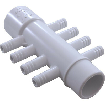 Hot Tub Basics | Manifold 3/8'' Barb 8 Port Flow Thru 1'' Slip x 1'' Spg 672-4340