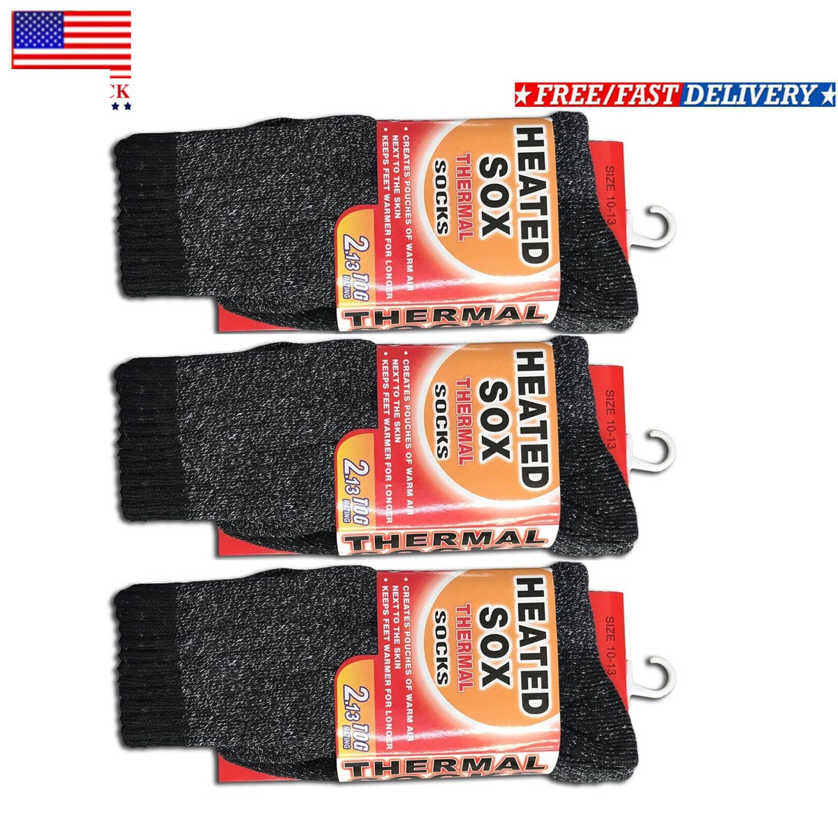 Pairs Men's Thermal Socks Heated Sox Insulated Winter Value Pack - Main Image