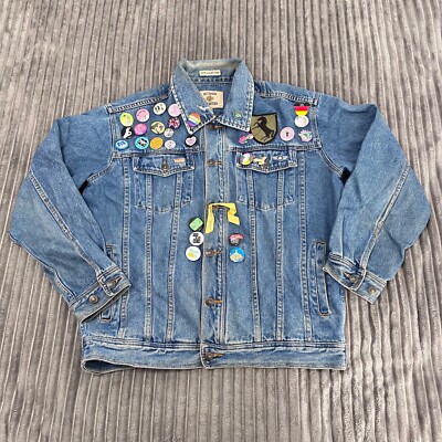 VTG Outdoor Expedition Trucker Jacket Adults M Denim Retro Classic Hippie Button