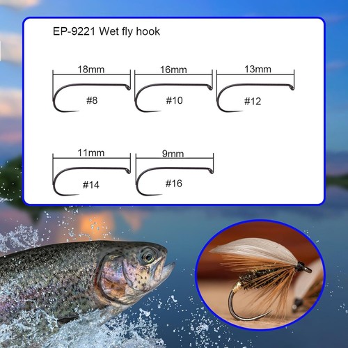 Eupheng Fly Fishing Hook CompetitionHookDry Nymph Shirmp Wet Caddis Tying Hooks - Picture 14 of 27
