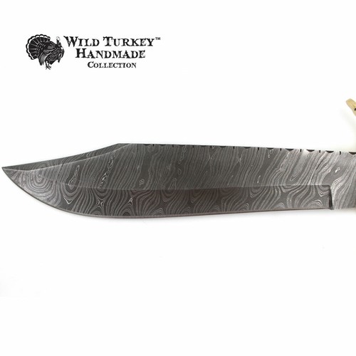 Wild Turkey handgefertigt Damaskus Sammlung feste Klinge Hirsch Griff Jagdmesser - Bild 3 von 6