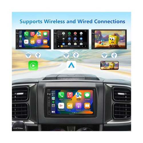 Eonon 7'' Double Din Car Stereo Wireless CarPlay & Wireless Android Auto Car ... - Picture 3 of 9