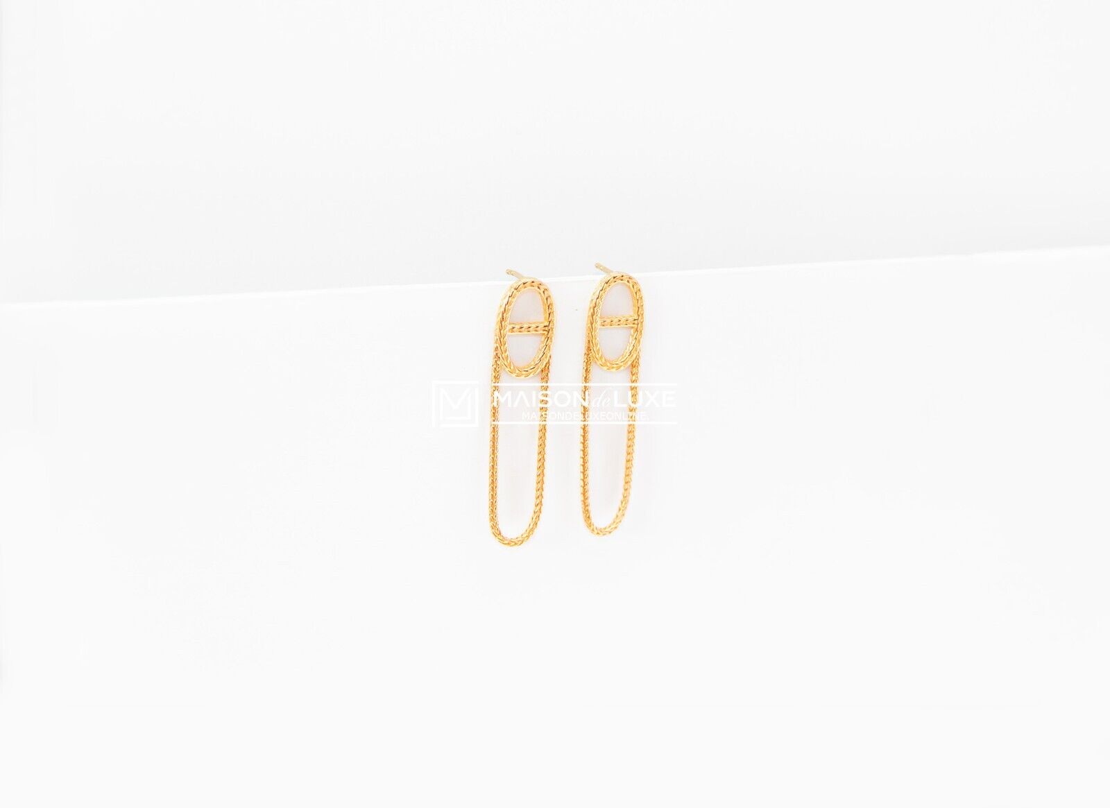 NEW HERMES 30%OFF GOLD CHAINE D'ANCRE DANAE EARRINGS STUDS KELLY BIRKIN