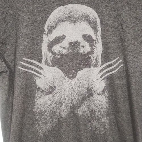 Sloth Wolverine Womens T-shirt Charcoal Grey Size Medium Headline Shirts Label - Picture 2 of 13