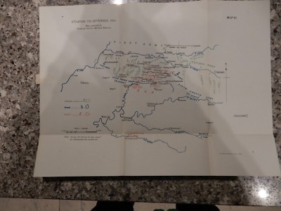 WK1 SITUATIONSKARTE produziert 1920 OS --- 11. SEPT. 1914 SOISSONS GEBIET REF 28