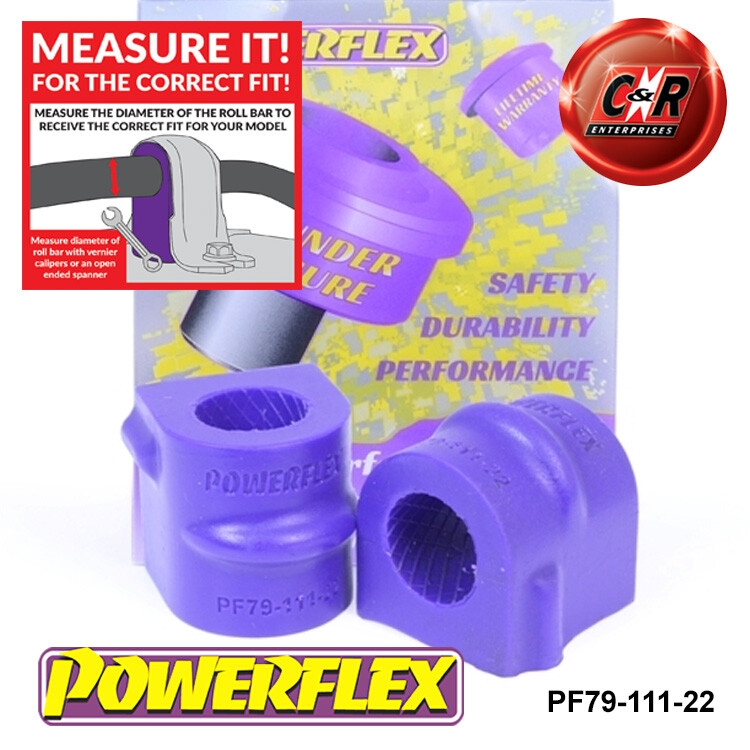 Powerflex Nero Posteriore Bronzine Barra Antirollio 22mm Per Tvr Tuscan