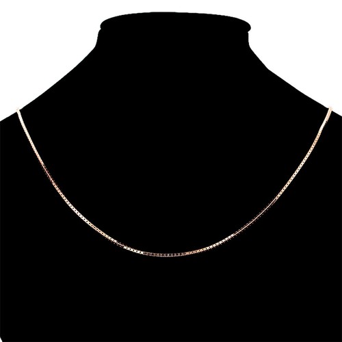 18K PLAIN GOLD FILLED MEN LADIES SOLID BOX CHAIN NECKLACE for CHARM PENDANT 45CM - Picture 15 of 15