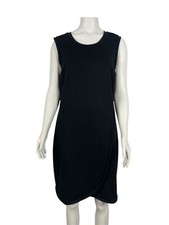Tory Burch Sheath Dress Large Sleeveless Black Exposed Back Zipper