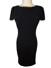 Calvin Klein Cap Sleeve Boat Neck Daisy Floral Lace Trim Sheath Dress Size 6