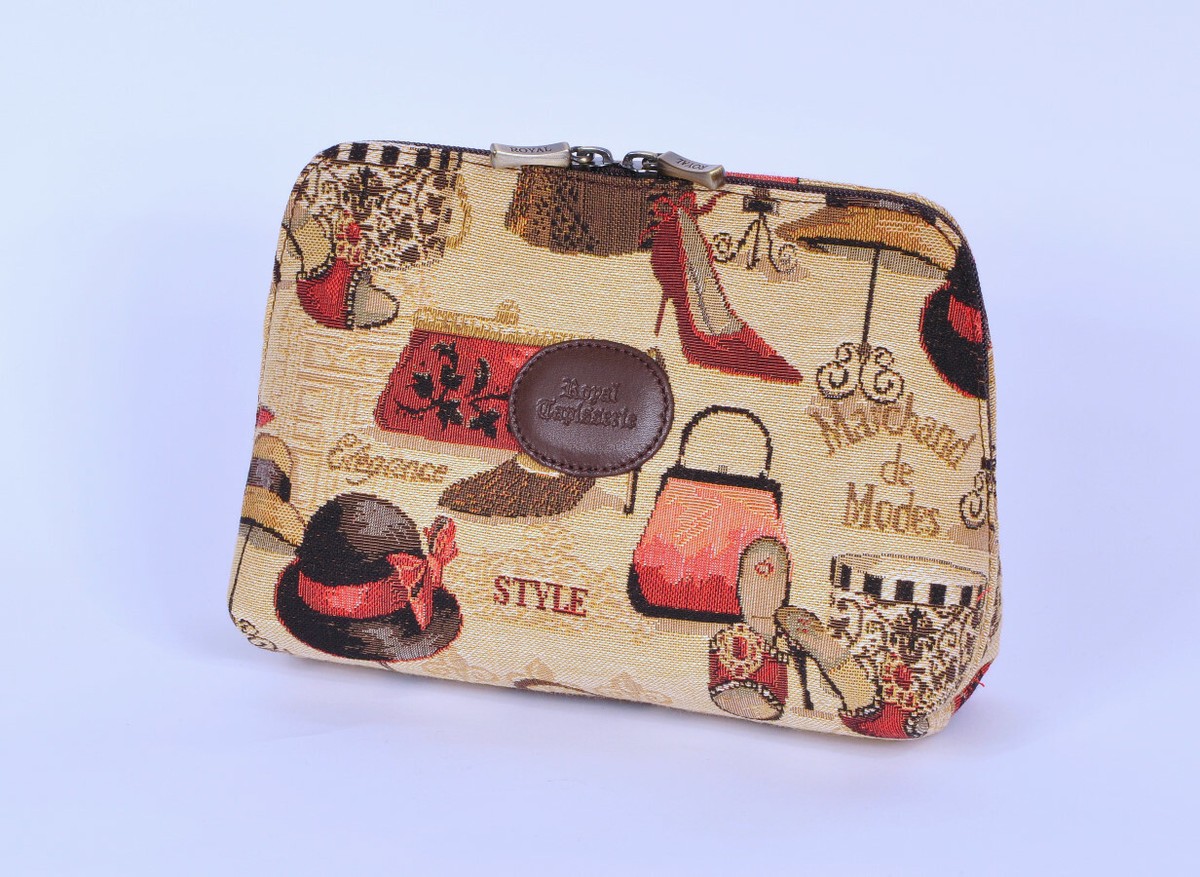 Trousse Pochette Royal Tapisserie Motif Paris - Style Vintage, Fermeture éclair, Neuf