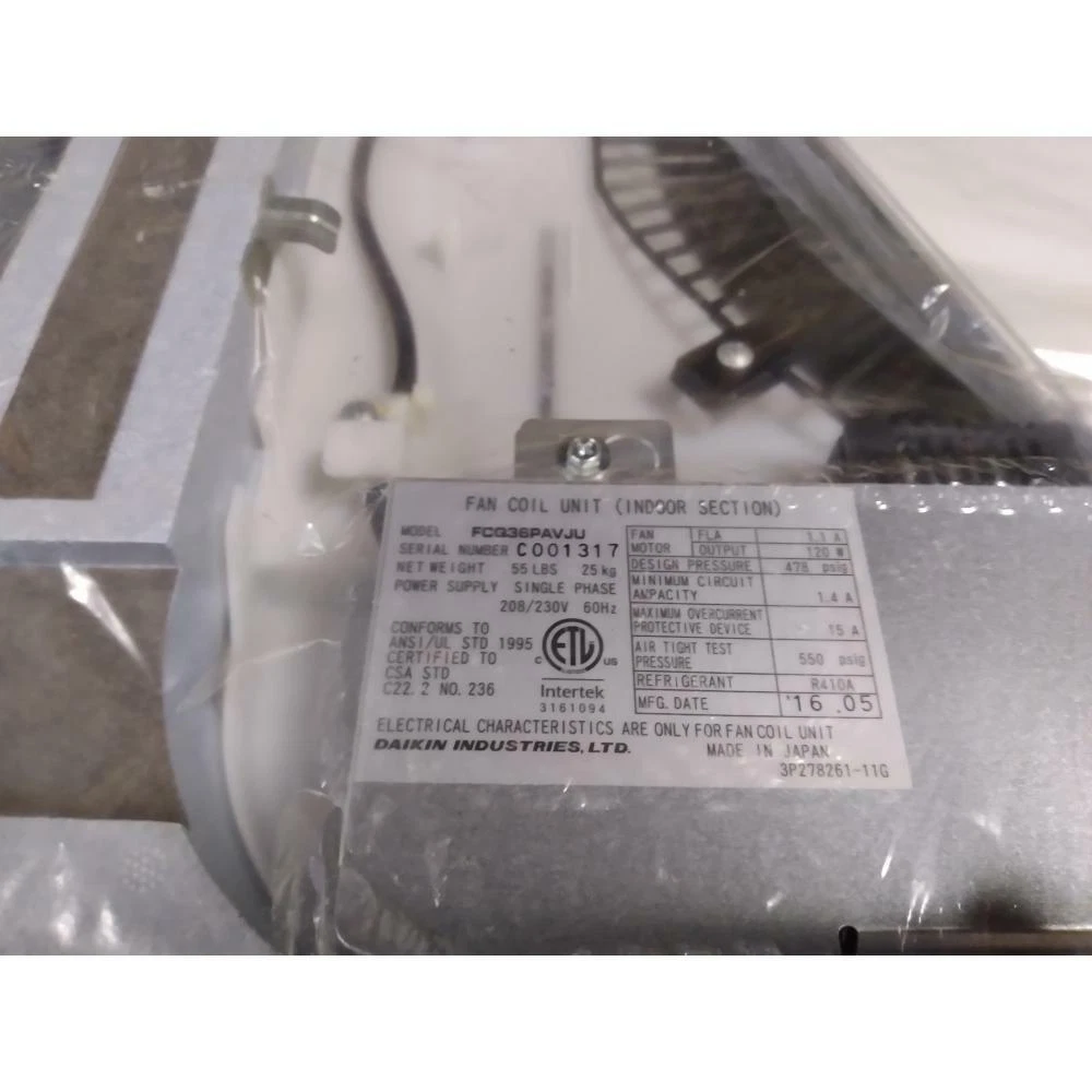 DAIKIN FCQ36PAVJU 36,000 BTU AC/HP HORIZONTAL DUCT INDOOR MINI-SPLIT HEAT  PUMP | eBay