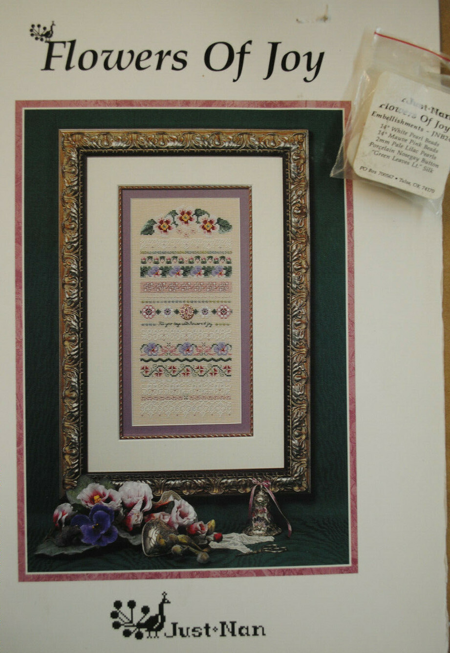 Купить Just Nan "Flowers Of Joy" ChartEmbellishmentsFabric NEW