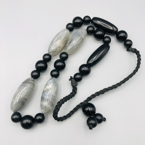 Art Deco choker fluted pools of light & jet beaded beautiful piece - Picture 3 of 3