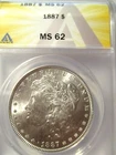 1887 MORGAN SILVER DOLLAR ANACS MS62