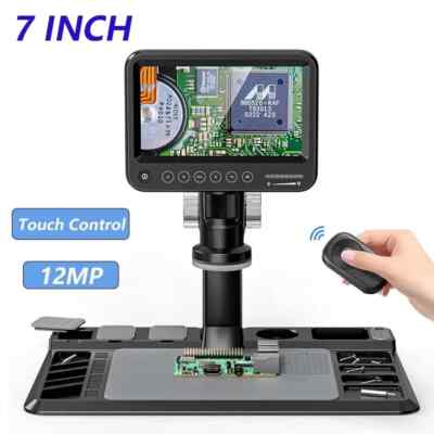 Digital Magnifier 1600X Coin Soldering Microscope Camera 12MP 7 IPS Screen 28LED