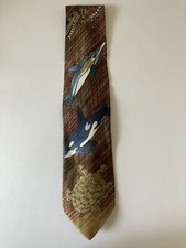WWF World Wildlife Fund Men's Necktie Tie Silk Animal Drawings Made in USA 57"