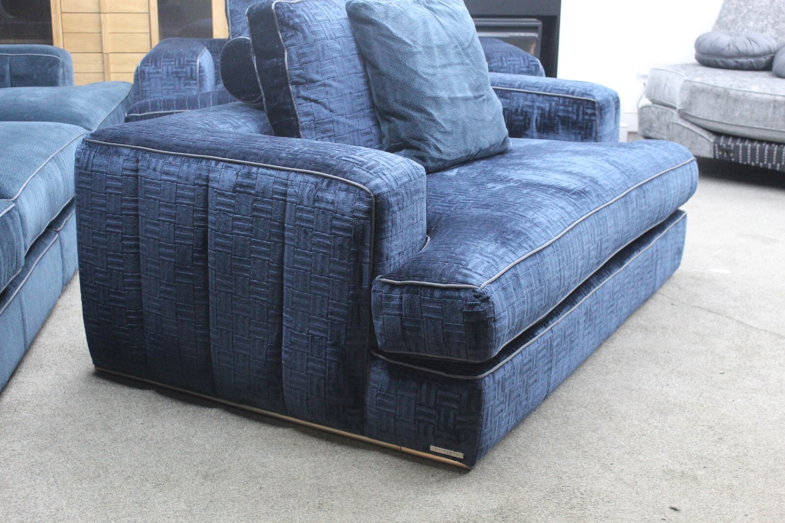 DURESTA, STRATUS GRAND SOFA +2x GRAND CHAIRS+STOOL, MIDNIGHT FABRIC