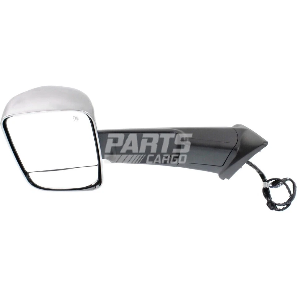 Nuevo espejo retrovisor de remolque eléctrico plegable cromado térmico izquierdo para Ram 1500 2013-2018 Foto 4 de 4