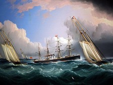 New York Yacht Club Race J. Buttersworth Tile Mural Backsplash Marble Ceramic