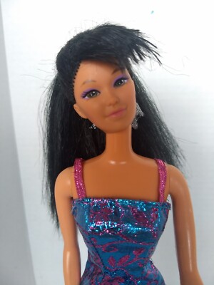 Vintage Barbie Kira/Miko Asian doll long black hair, green eyes