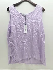 Michael Stars Candace Sleeveless Blouse V-Neck Tank Top Pale Lilac Size M NEW