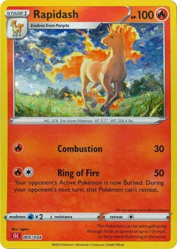Rapidash 005/034 Trading Card Game Classic