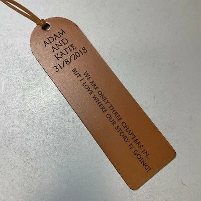 Personalised Engraved Leather Bookmark - 3 Year Anniversary Gift