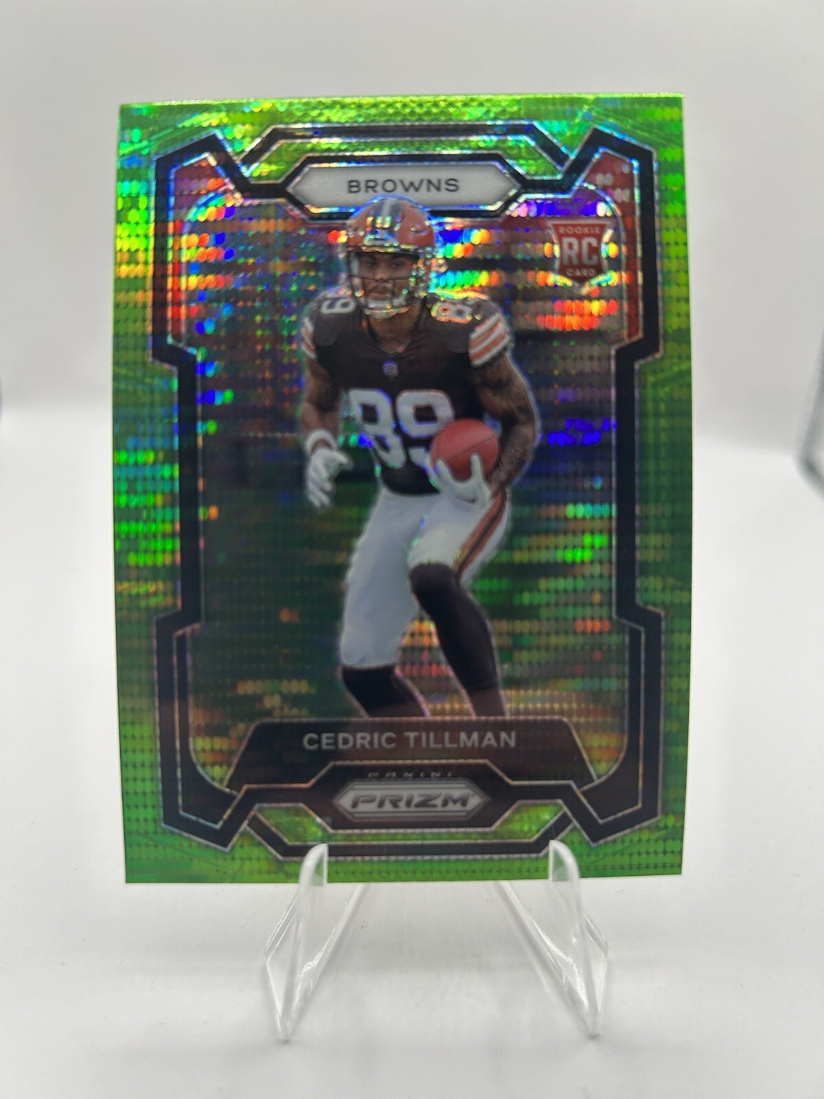 2023 Panini Prizm: Cedric Tillman (RC) Green Prizm #321 Cleveland Browns