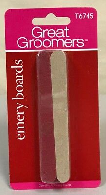 Lot of 12 packs of 20 each Great Groomers Emery Boards 4 inch (240 Emery Boards)