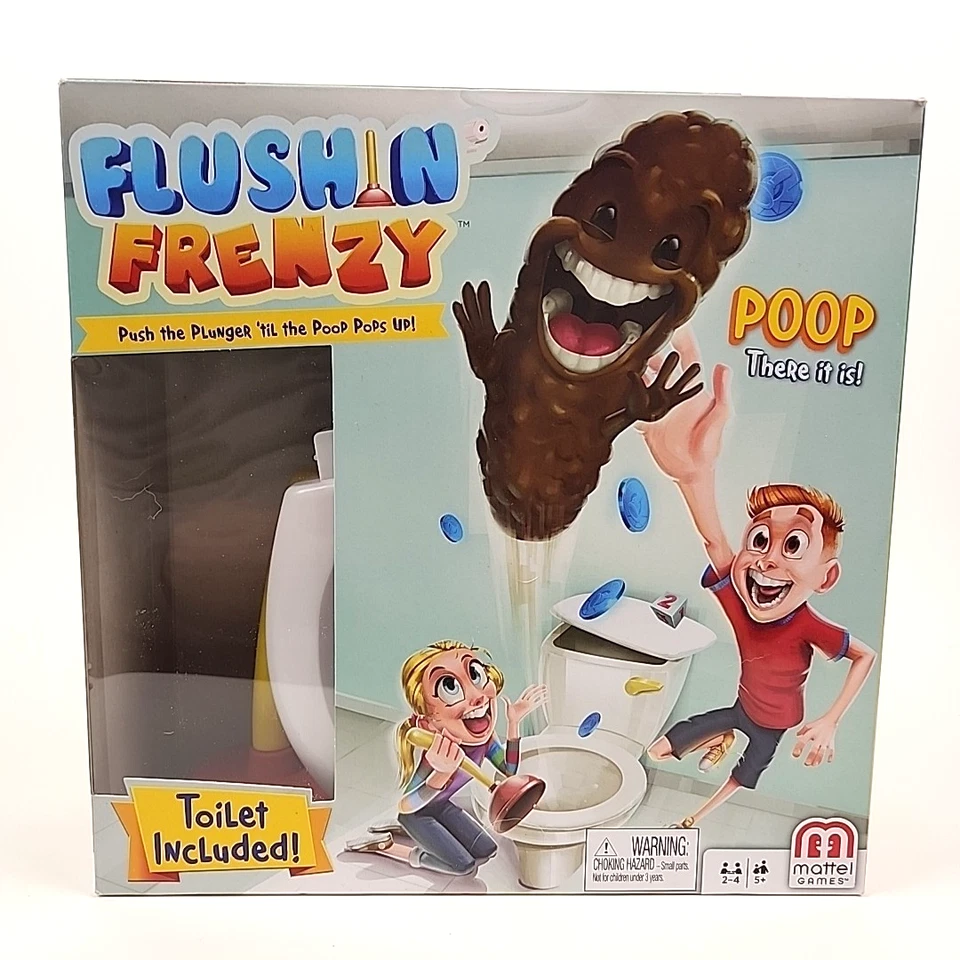Flushin' Frenzy Mattel Games 2018 Juego para niños Juego familiar Caca Émbolo Inodoro Foto 4 de 4