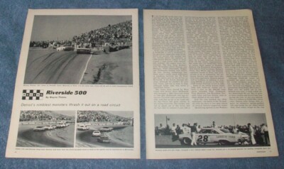 1963 Riverside 500 NASCAR Race Highlights Vintage Article Dan Gurney