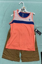U.S Polo Assn. 3-piece set- t-shirt, shirt and pants size 7