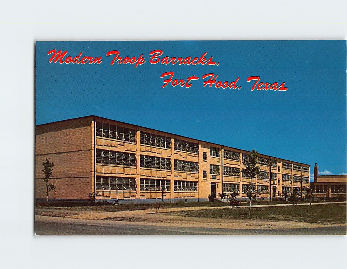 Red Fort Text Postcard Modern Troop Barracks Fort Hood Texas USA | eBay