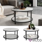Couchtisch Ontario Marmor Weiß 80 x 46 cm Rundtisch Vicco