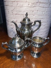 EPNS Reed And Barton De Champlain 4 Piece Silver Pots Set #4080