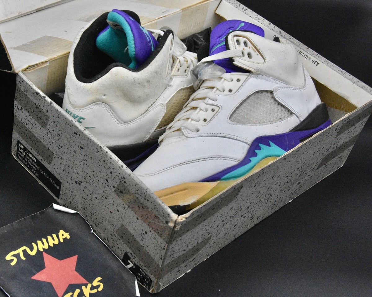 AIR JORDAN 5 オリジナル　1990年製 Nike Air Jordan 5 V 1990 Original Fire Red White 8423 Size 1.5Y GS