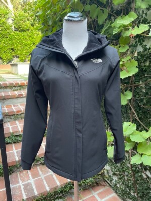 North Face womens Maddie Raschell black hooded zip jacket, size S