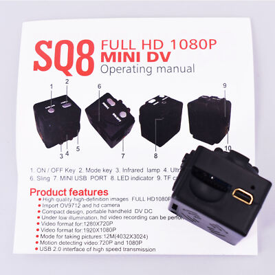 SQ8 Mini DV Camera 1080P Full HD Car Sports IR Night VIEW DVR