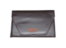 HUGO BOSS FAUX LEATHER BROWN CARRYING CASE FOR EYEGLASSES/GLASSES FRAME/EYEWEAR