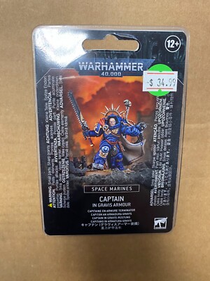 WARHAMMER 40000 SPACE MARINES CAPTAIN IN GRAVIS ARMOUR 40K MINIATURES MJ