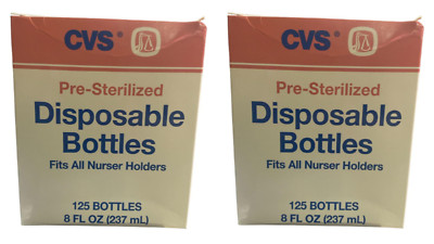 CVS Pre-Sterilized Disposable Bottles Fits All Nurser Holders 125 Each 2pk