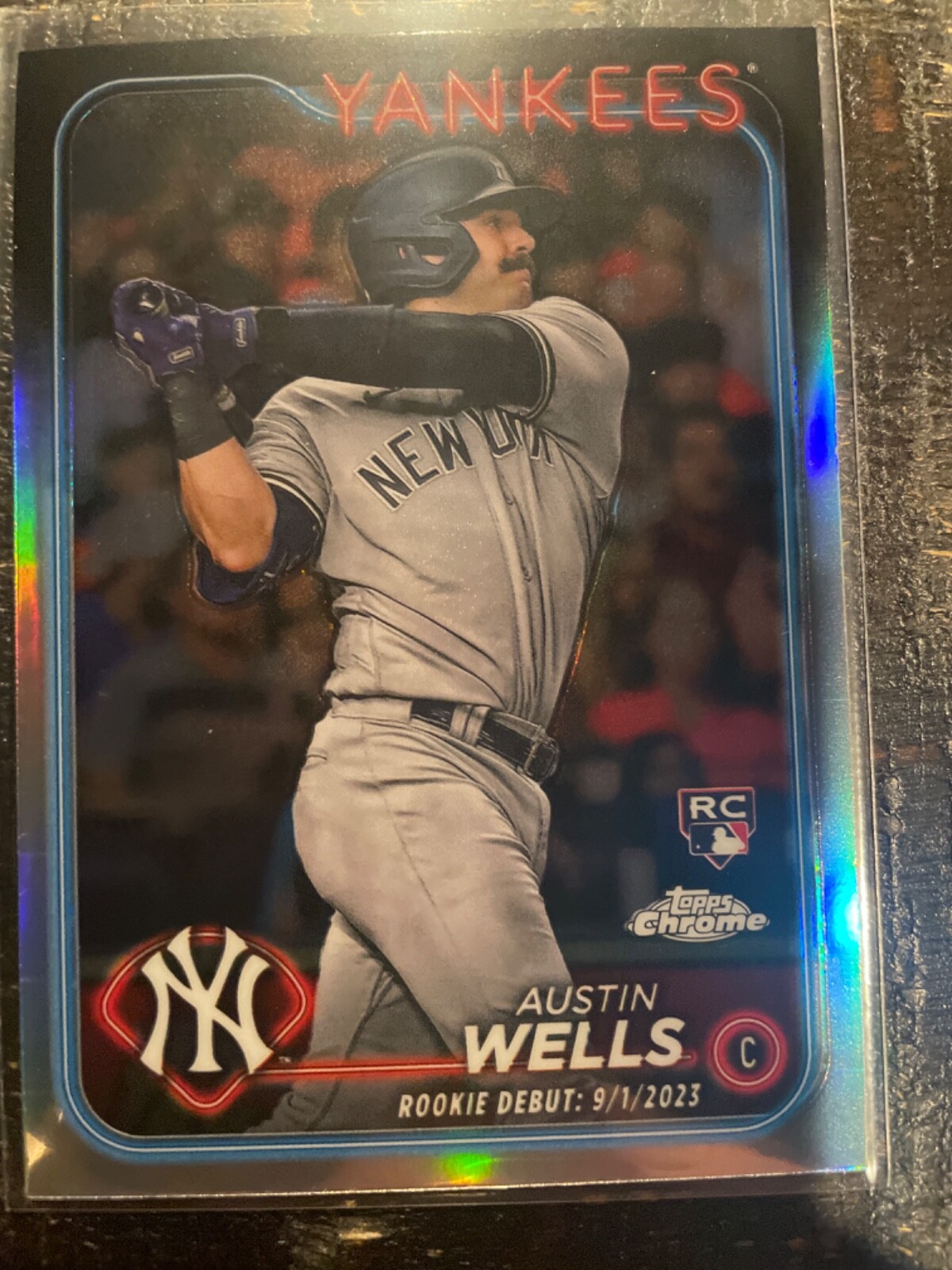 2024 Topps Chrome Update #USC197 Austin Wells RC Rookie Debut Refractor Yankees