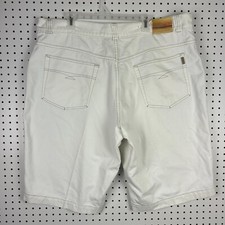 Karl Kani Off White 90s Baggy Shorts Sz 44 Wide Leg Hip Hop Stitched Patch Skate
