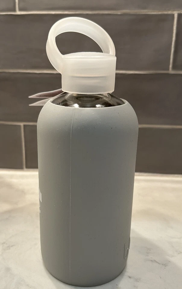 NEW bkr glass Water Bottle London Opaque Light Grey 500 ml 16 oz "Be the Guide" - Image 2 of 4