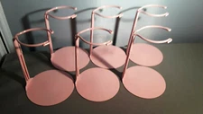 Doll Stands Six Pink Metal stands for 3 to 5 inch Dolls and teddy bears Kaiser 