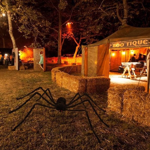 UMEELR 6.6 Ft Giant Spider for Halloween Decorations, Black Scary Spiders with W - 第 3/7 張圖片